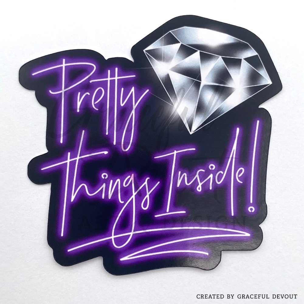 Pretty Things Inside - 2” (Purple) (48ct.) Stickers - Picture 2 of 4